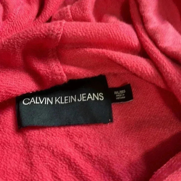 Calvin Klein crop top hoodie ombré pink white orange size XXL - Picture 5 of 6